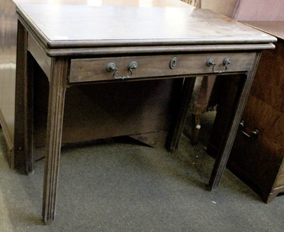 Lot 1313 - A George III Mahogany Fold Over Table, 91cm by...