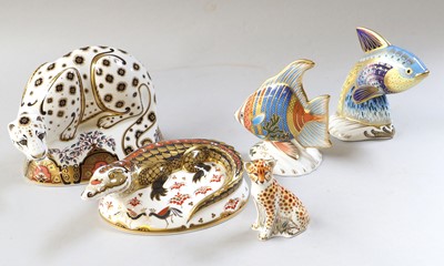 Lot 198 - Royal Crown Derby Porcelain Paperweights,...