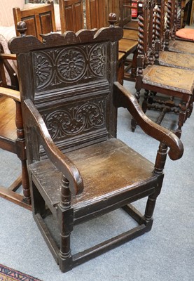 Lot 1322 - An 18th Century Oak Wainscott Chair