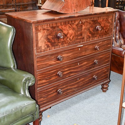 Lot 1449 - A Mahogany Four Height Chest of Drawers, 124cm...