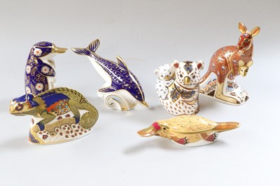 Lot 199 - Royal Crown Derby Porcelain Paperweights,...