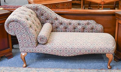 Lot 1190 - A Small Buttoned Chaise Lounge, 140cm