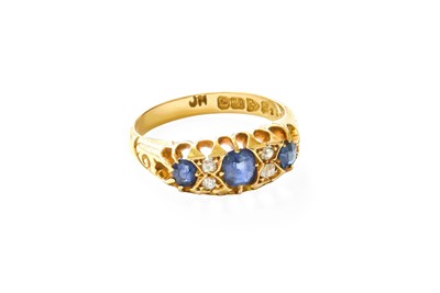 Lot 35 - An 18 Carat Gold Sapphire and Diamond Ring,...
