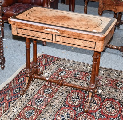 Lot 1452 - A Regency Part Ebonised Burr Walnut Fold Over...