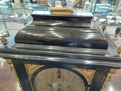 Lot 178 - An Ebonised Striking Table Clock, signed Jno...