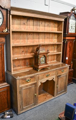 Lot 1351 - A Part 18th Century Oak and Pine Dresser and...