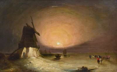 Lot 1033 - British School (19th Century) Moonlit coastal...