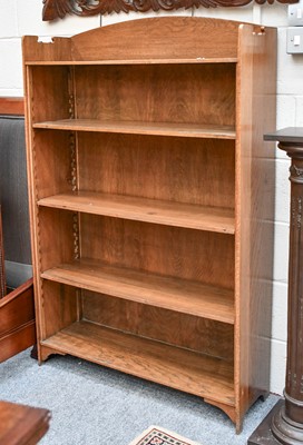 Lot 1214 - An Oak Open Bookcase, with adjustable shelves,...