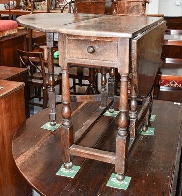 Lot 1428 - An 18th Century Oak Gateleg Table of Small...