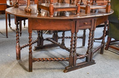 Lot 1447 - An 18th Century Oak Gateleg Table, 171cm by...