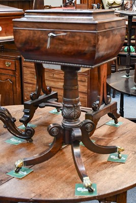 Lot 1441A - A Victorian Mahogany Pedestal Teapoy, 75cm