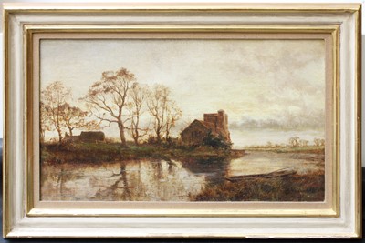 Lot 1164 - Robert Gallon (1845-1925) Sun dappled river...