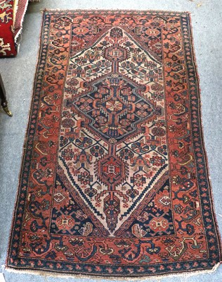 Lot 1111 - Hamadan Rug, the ivory field of flowerheads...