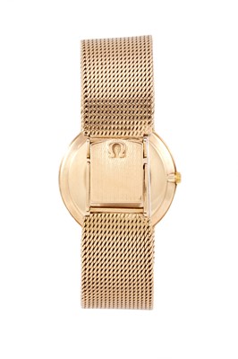 Lot 2425 - Omega: A 9 Carat Gold Wristwatch, signed Omega,...