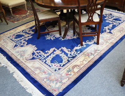 Lot 1114 - Chinese Carved Carpet, the royal blue field...