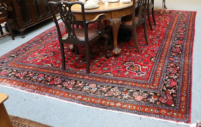 Lot 1116 - Mashad Carpet, the crimson field with a...