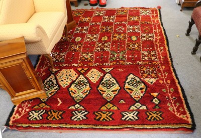 Lot 1123 - Moroccan Berber Carpet, the claret field...