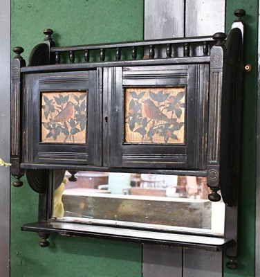 Lot 1257 - An Aesthetic Period Ebonised and Mirror Wall...