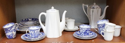 Lot 176 - A Shelley Queen Anne Blue Hyacinth Coffee Pot,...