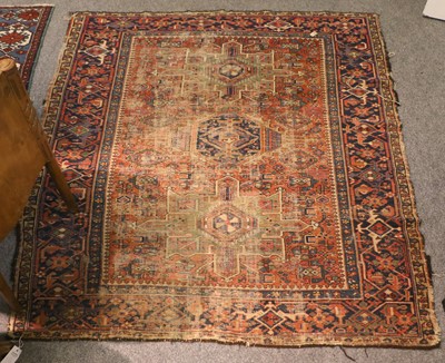 Lot 1251 - Karaja Rug, the terracotta field with three...