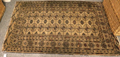 Lot 1251 - Karaja Rug, the terracotta field with three...