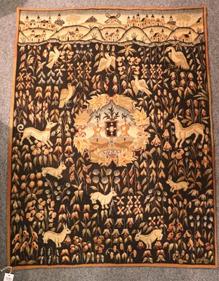 Lot 1251 - Karaja Rug, the terracotta field with three...