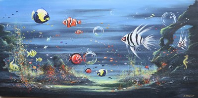 Lot 1084 - James Stewart (Contemporary) "Deep Ocean" Oil...