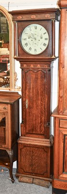 Lot 1199 - An Oak and Mahogany Eight Day Longcase Clock,...