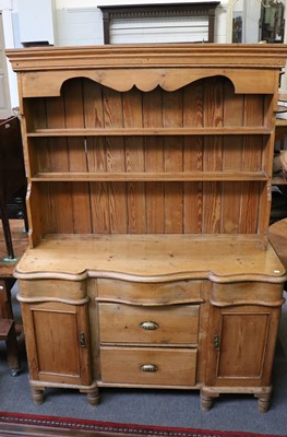 Lot 1400 - A Victorian Pine Dresser and Rack, 136cm by...