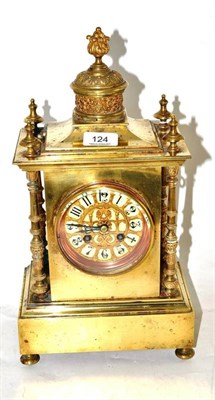 Lot 124 - A gilt brass striking mantel clock