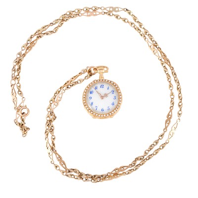 Lot 2427 - A Lady's 18 Carat Gold Diamond and Pearl Set...