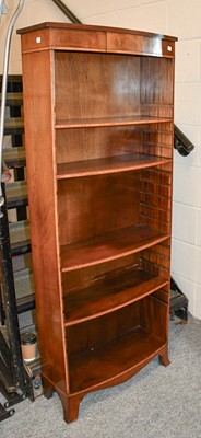 Lot 1207a - A Reproduction Bow Fronted Open Bookcase, with...