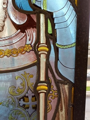 Lot 136 - An Arts & Crafts Stained Glass Window Light,...