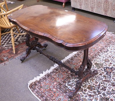 Lot 1283 - A Victorian Rosewood Window Table, the moulded...