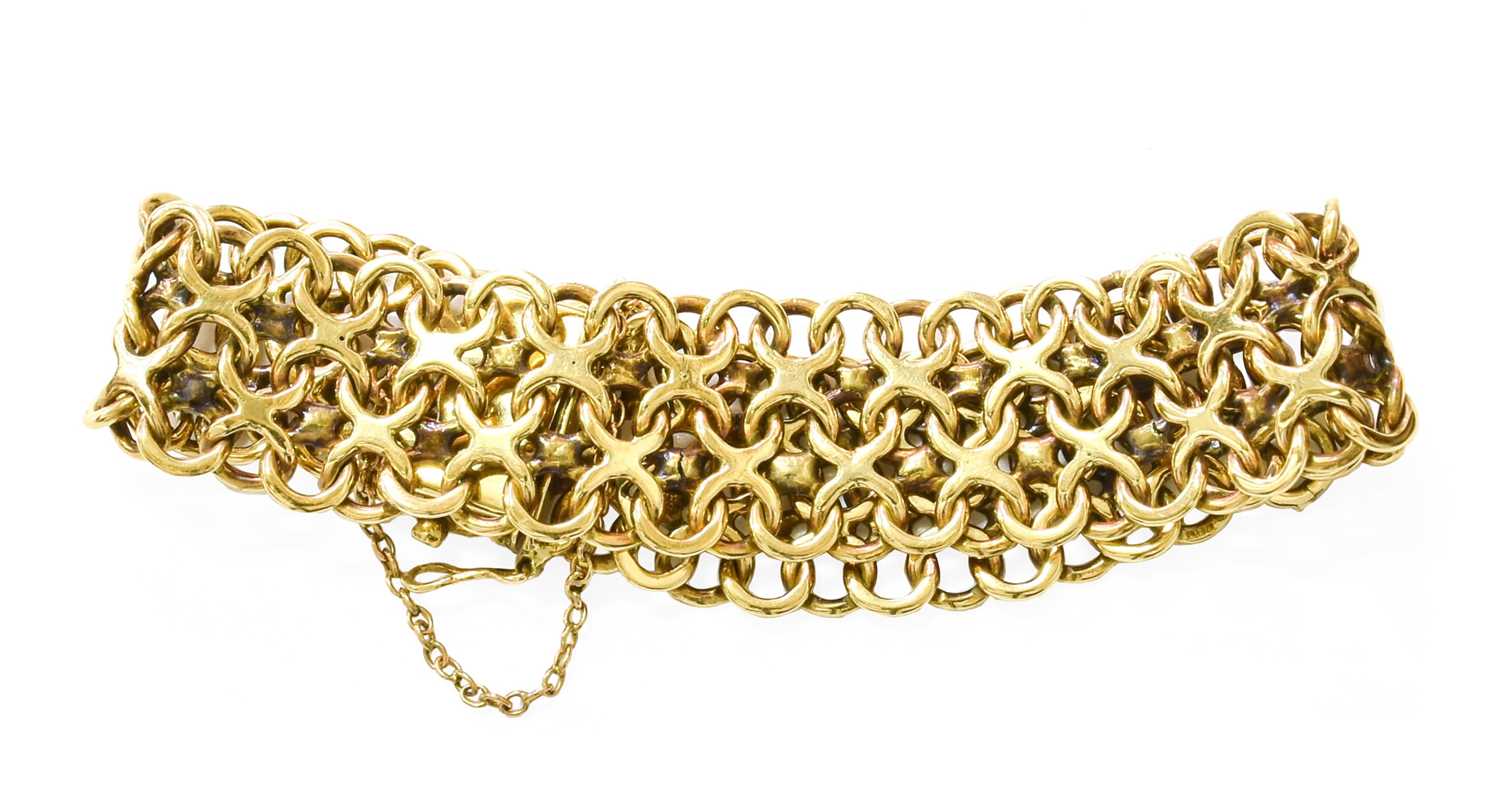 Lot 74 - A 9 Carat Gold Fancy Link Bracelet, of...