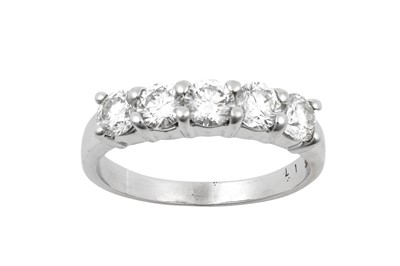 Lot 2267 - A Diamond Five Stone Ring the round brilliant...