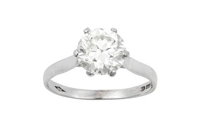 Lot 2312 - An 18 Carat White Gold Diamond Solitaire Ring...