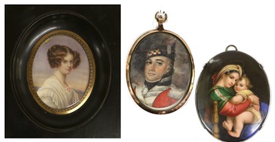 Lot 282 - English School (19th century): Miniature...