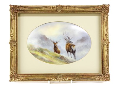 Lot 129 - An Oval Porcelain Plaque by Milwyn Holloway,...
