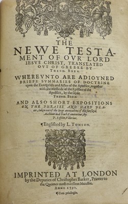 Lot 113 - Holy Bible. Geneva or ‘Breeches’ Bible....