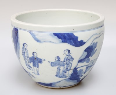 Lot 196 - A Chinese Porcelain Jardiniere, Kangxi style,...