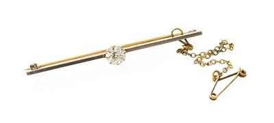 Lot 114 - A Diamond Bar Brooch, the round brilliant cut...