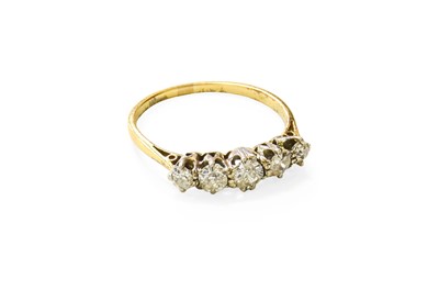 Lot 69 - A Diamond Five Stone Ring, five graduated old...