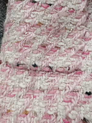 Lot 1099 - Chanel Boutique Pink and White Boucle Jacket,...