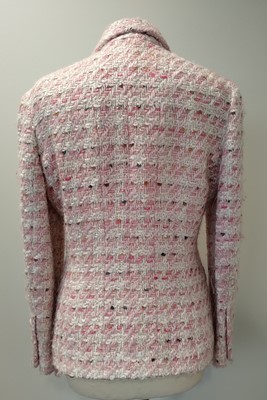 Lot 1099 - Chanel Boutique Pink and White Boucle Jacket,...