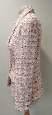 Lot 1099 - Chanel Boutique Pink and White Boucle Jacket,...