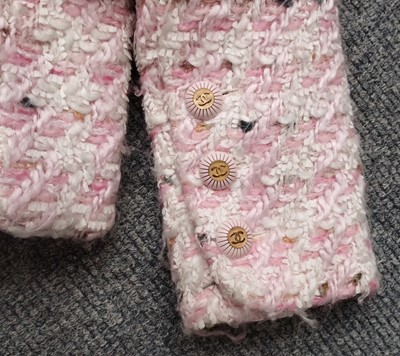 Lot 1099 - Chanel Boutique Pink and White Boucle Jacket,...