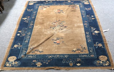 Lot 189 - Chinese Carpet, the deep camel field with...
