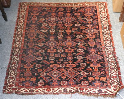 Lot 1018 - Fine Afshar Rug, the deep indigo field of...