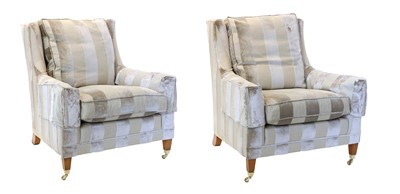 Lot 1272 - A Pair of Duresta Armchairs, modern, covered...